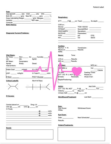 Nicu Nurse Report Sheet 1 Level Iii Iv Nicu Payhip
