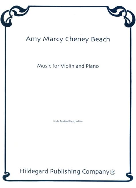 Music For Violin And Piano Von Amy Beach Im Stretta Noten Shop Kaufen