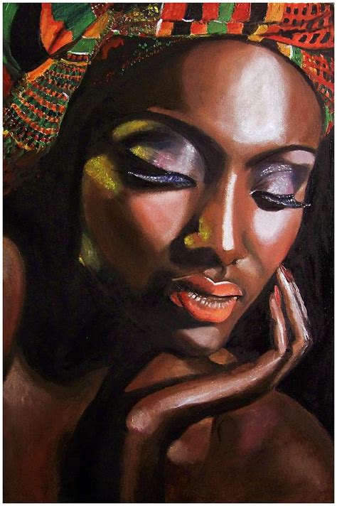 African Beauty Painting By Cecylia Dabrowska Fine Art America