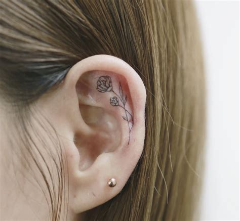 Tiny Inner Ear Tattoos You Ll Want Immediately