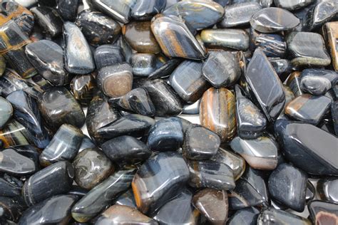 Blue Tiger Eye Tumbled Stones Choose How Many Pieces A Grade