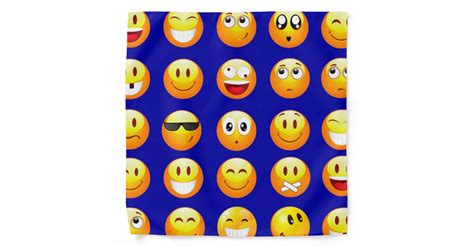 Dark Blue Emojis Bandana Zazzle