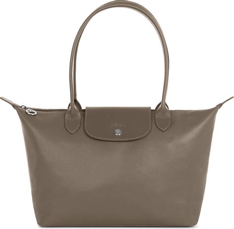 Longchamp Veau Foulonne Leather Shoulder Bag in Gray (Mastic) | Lyst