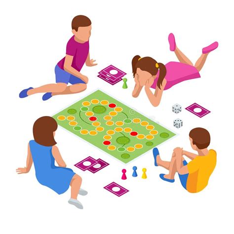 Isometric Group Of Creative Friends Sitting On The Carpet Children