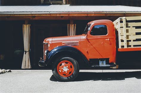 Hd Wallpaper Truck Lorry Transport Vintage Red Oldtimer Vehicle