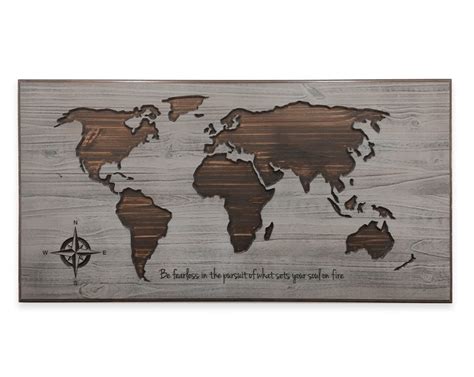 Large Carved World Map Wall Art Wooden World Map Vintage Etsy