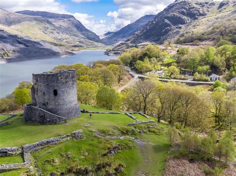 Aerial Of Dolbadarn Castle At Llanberis In Snowdonia National Park In