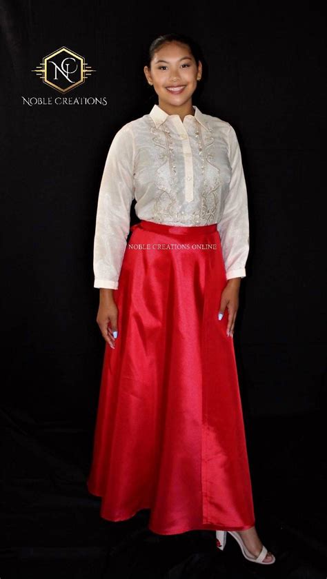 Ladies Barong Tagalog Philippine National Costume For Women Etsy