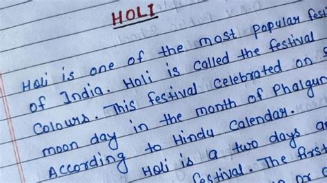 Essay On Holi In English Writingholi Essay Writing In Englishessay