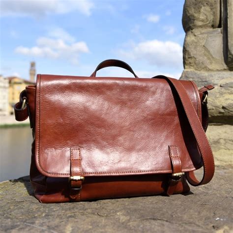 Leather Bag Made Of Vegetable Tanned Leather Color Medium Brown