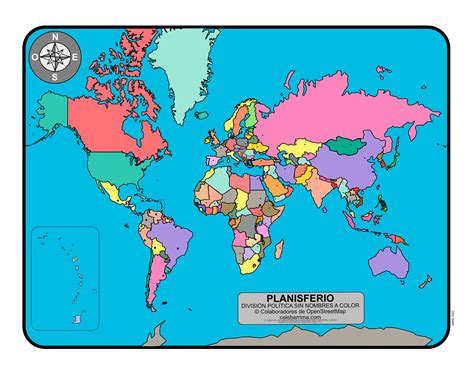 Top 37 Imagen Planisferio Mundial Con Nombres Para Imprimir Viaterramx