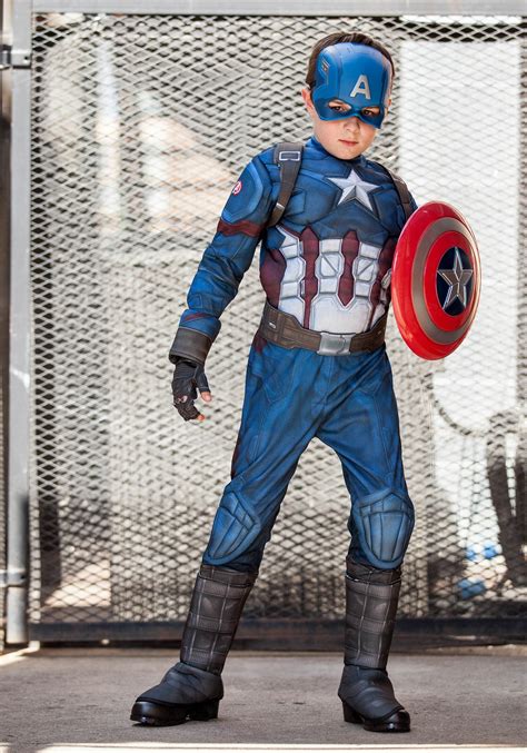 Captain America Boys Deluxe Kids Costume