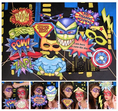 Superhero And Villains Photo Booth Props Perfect For A Etsy Photo