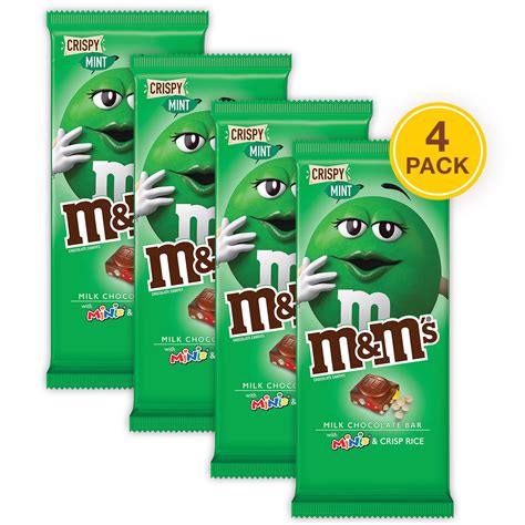Mandms Milk Chocolate Bar With Minis And Crispy Mint Full Size Candy Bar
