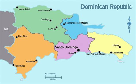 Large Regions Map Of Dominican Republic Dominican Republic North