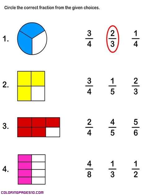 Write the fraction as a percent. Circle the correct fraction