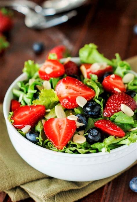 Strawberry Blueberry And Greens Salad With Honey Vinaigrette The