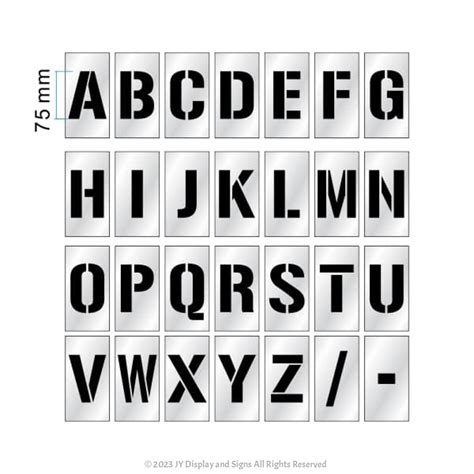 75mm A To Z Alphabet Stencil Set Spray Paint Marking Sign