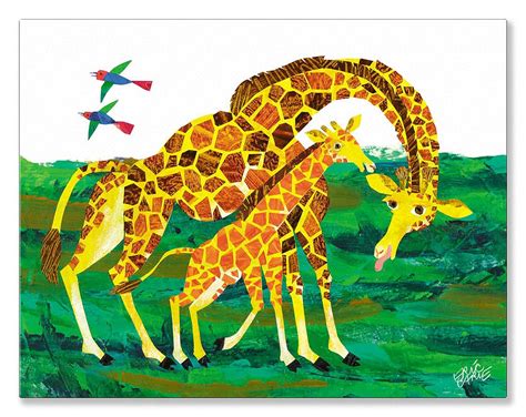 Oopsy Daisy Fine Art For Kids Eric Carles Giraffe Mother Canvas Wall