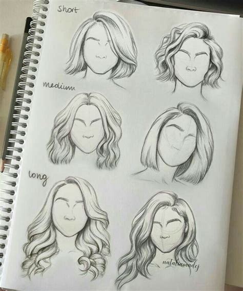 Hair Styles Short Medium Long For Sketching Reference Sketchbook