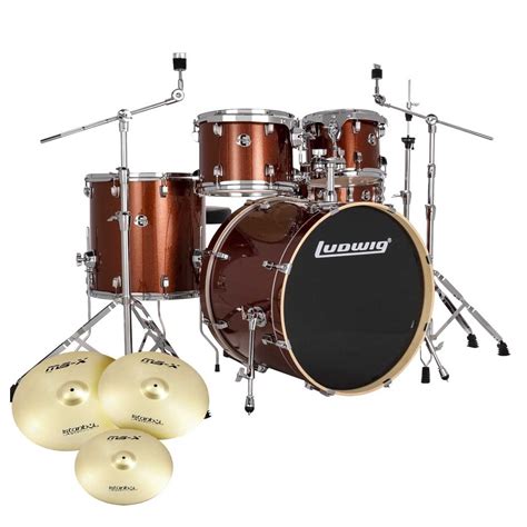 Ludwig Evolution 22 5pc Drum Kit Wcymbals Copper At Gear4music