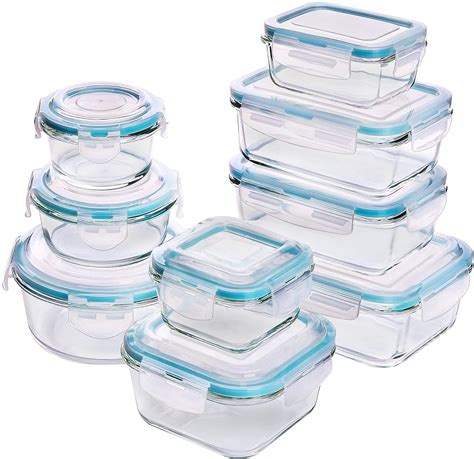 Utopia Kitchen Glass Food Storage Container Set 18 Pieces 9 Containers 9 Lids 810013782479 Ebay