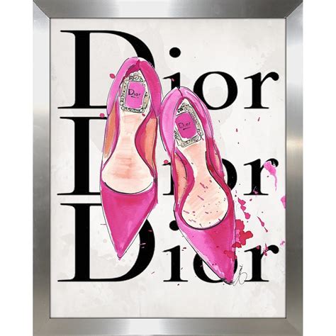 C Pink Dior Shoesby By Jodi Framed Print Under Glass 175 X 215