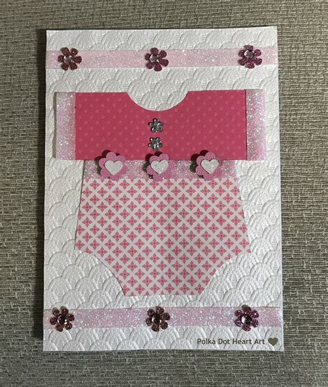 Onesie Card For New Baby Handmade Baby Shower Girl Card Lace Bows