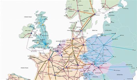 Eurail Map Of Europe Train Map For Europe Rail Traveled In 1989 With My
