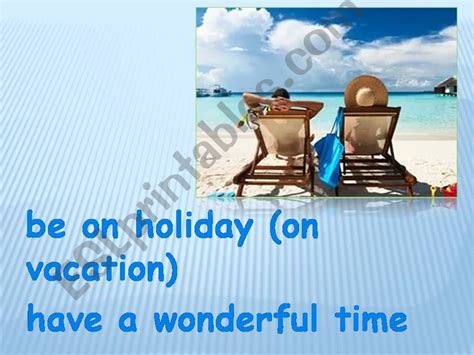 Esl English Powerpoints Types Of Holidays And Holiday Activities