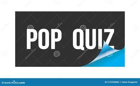 Pop Quiz Text Written On Black Blue Sticker Stock Illustration
