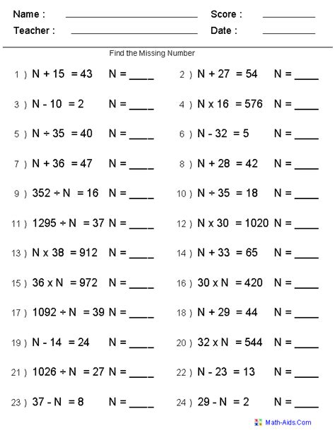 Negative Numbers Mixed Problems Worksheets