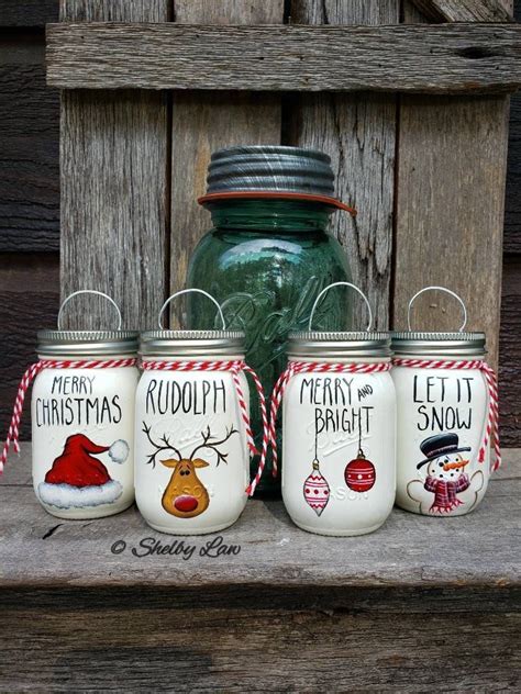 Mini Ball Mason Jar Christmas Ornaments Etsy Christmas Jars