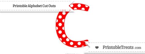 Free Red Polka Dot Extra Large Capital Letter C Cut Outs — Printable
