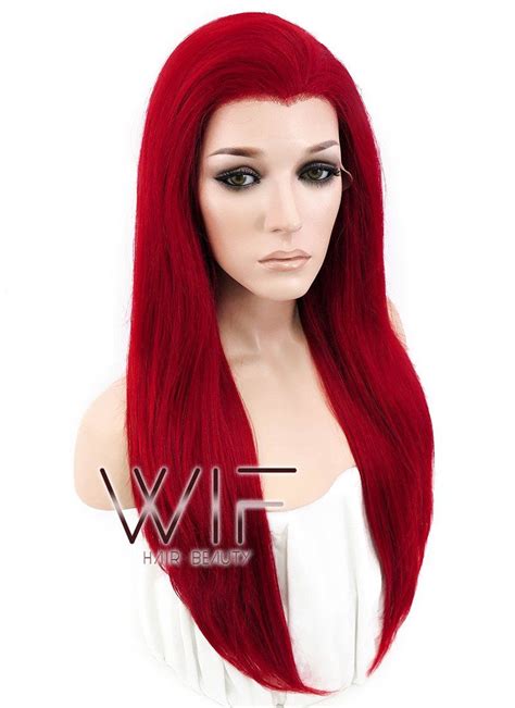 Straight Red Lace Front Synthetic Wig Lf025 Lace Front Wigs Red Lace