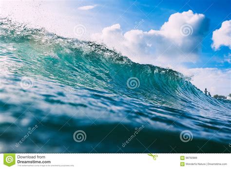 Wave In Ocean And Sky With Clouds Stock Image Image Of Barrel Power