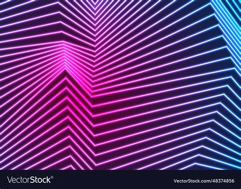 Blue Ultraviolet Neon Curved Lines Refraction Vector Image