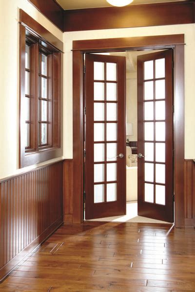 At the basement, we take safety very seriously. Interior Doors | double French doors for a room at the end of a hallway | Bayer Built Woodworks ...
