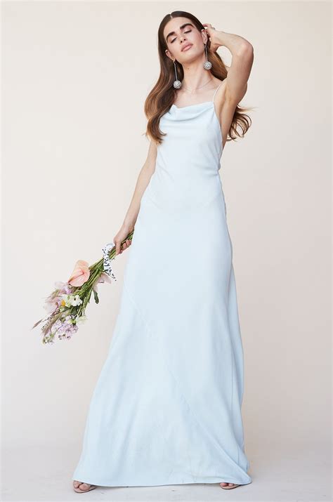 Tie Back Gown In Powder Blue Gowns Dresses Formal Dresses