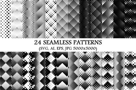 24 Seamless Square Patterns (281130) | Patterns | Design Bundles
