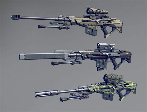 Artstation Sniper Rifle Misuo Wu Sci Fi Weapons Weapon Concept Art
