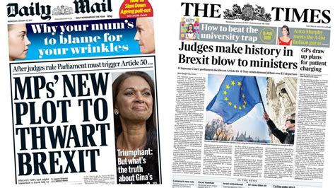Newspaper Headlines Mps New Plot To Thwart Brexit Bbc News