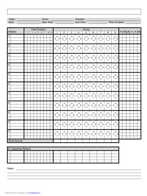 Baseball Score Sheet 8 Free Templates In Pdf Word