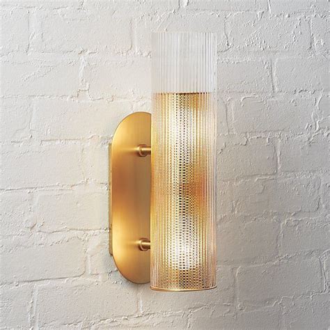 Perforated Ribbed Glass Wall Sconce Cb2 Glass Wall Sconce Wall Sconces Interior Wall Sconces