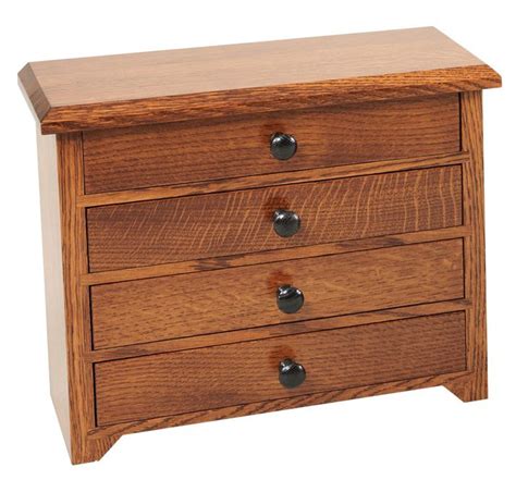 Quarter sawn red oak finish grade cabinets: Quarter Sawn Oak Shaker Dresser Top Jewelry Cabinet