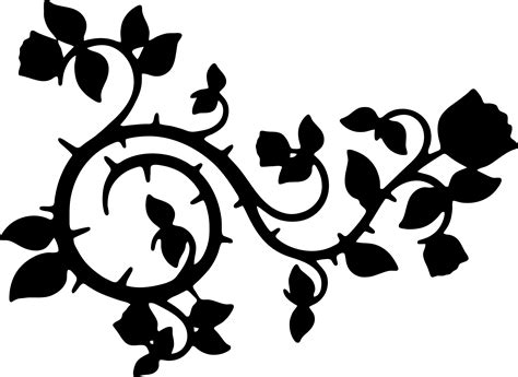 Clipart Roses And Vines Silhouette