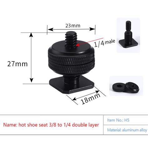 14 38 Dual Nuts Tripod Mount Screw Camera Hot Shoe Mount Adapter