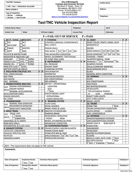 Vehicle Inspection Form Template Pdf Fill Out And Sign Printable Pdf