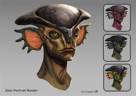 Bendragon Art Mass Effect Style Alien Portrait Render