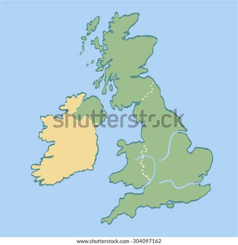 Cartoon Vector Map United Kingdom Children Stock Vector Royalty Free